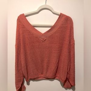 We the Free oversized slouchy waffle knit top size S